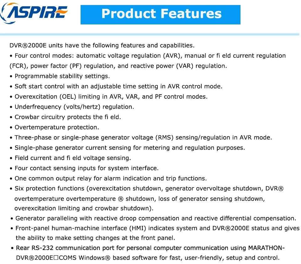 DVR2000E FEATURES