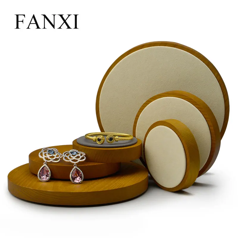 FANXI Round Solid Wood Jewelry Display Stand Ring Necklace Bangle Earring Holder Tray Jewelry Organizer Exhibition Showcase
FANXI Round Solid Wood Jewelry Display Stand Ring Necklace Bangle Earring Holder Tray Jewelry Organizer Exhibition Showcase