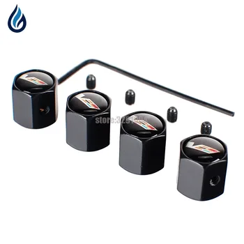 Car Styling V Logo Wheel Tire Valve Stems Caps AntiTheft Cover For Cadillac CTS SRX Escalada BLS XT5 CT6 XTS ATS XLR SLR STS Dts