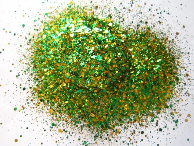 Green Gold Mixed Nail Glitter Powder Hexagon Shape Sheets Tips Art Christmas art G535 | Красота и здоровье