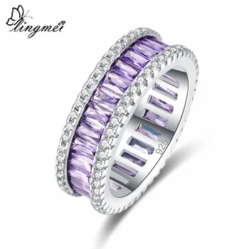 Lingmei Circle Couple Rings Wedding Band Purple & White Zircon Silver Color Jewelry Engagement Ring Size 6-9 Vintage New s
Lingmei Circle Couple Rings Wedding Band Purple & White Zircon Silver Color Jewelry Engagement Ring Size 6-9 Vintage New s