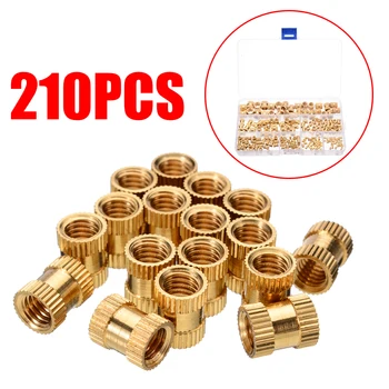210Pcs/set M2-M10 Brass Cylinder Knurled Threaded Round Insert Embedded Nuts 8 Size Assortment Fastener Hardware Tools with Box
210Pcs/set M2-M10 Brass Cylinder Knurled Threaded Round Insert Embedded Nuts 8 Size Assortment Fastener Hardware Tools with Box