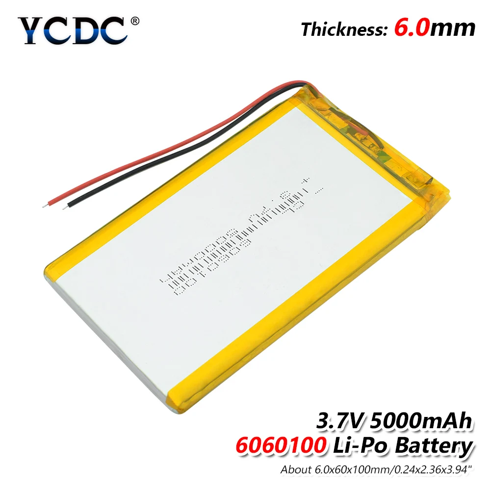 1/2/4 Pieces New Durable 6060100 5000mAh 3.7V Lithium Polymer Batteries 3.94x2.36x0.24" Rechargeable Li-Po Lipolymer Battery
1/2/4 Pieces New Durable 6060100 5000mAh 3.7V Lithium Polymer Batteries 3.94x2.36x0.24" Rechargeable Li-Po Lipolymer Battery