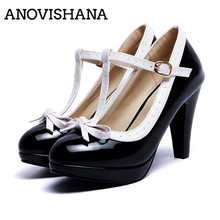 ANOVISHANA Spring/Autumn High Heels Shoes Woman T Strap Bow Pumps Lady Platform Daily Work Dress Footwear zapatos femininos S973 ANOVISHANA Spring/Autumn High Heels Shoes Woman T Strap Bow Pumps Lady Platform Daily Work Dress Footwear zapatos femininos S973