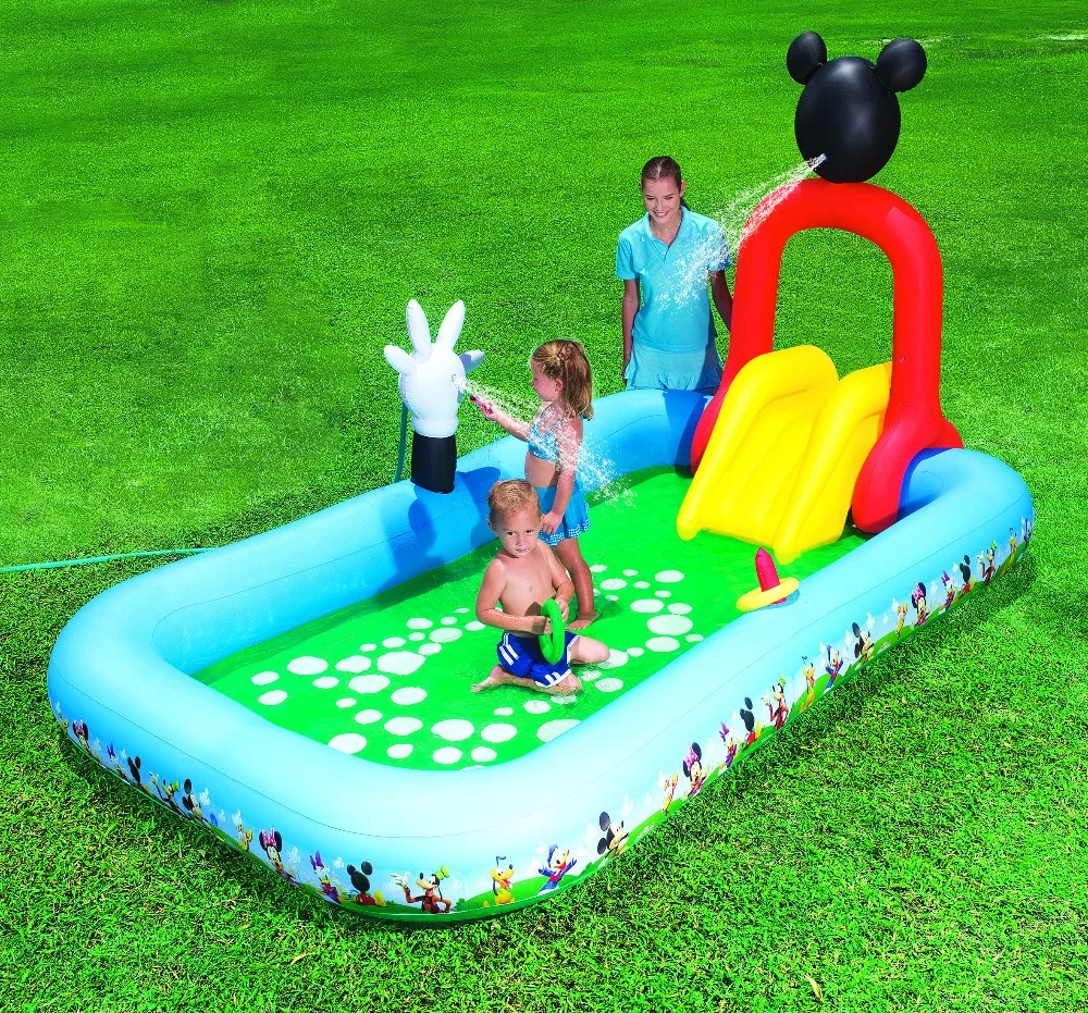 91016 Bestway 320x175x157cm(126x69x62 Inch) Play Pool with Interactive Push-button Sprayer,Removable Slide,Inflatabtable Floor
91016 Bestway 320x175x157cm(126x69x62 Inch) Play Pool with Interactive Push-button Sprayer,Removable Slide,Inflatabtable Floor