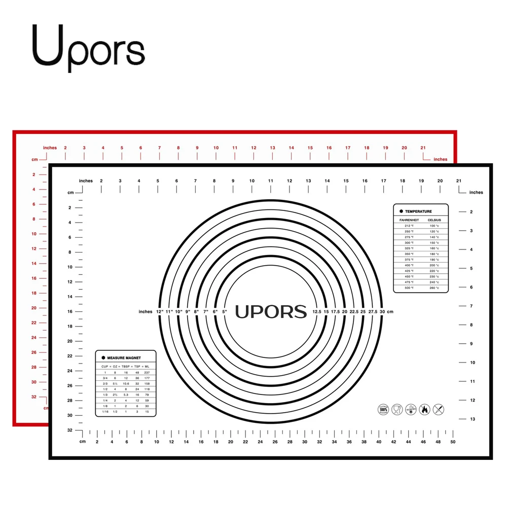 UPORS Non-slip Pastry Mat with Measurement Large Size Silicone Baking Mat for Oven Rolling Dough Fondant Mats Pie Pizza Mat
UPORS Non-slip Pastry Mat with Measurement Large Size Silicone Baking Mat for Oven Rolling Dough Fondant Mats Pie Pizza Mat
