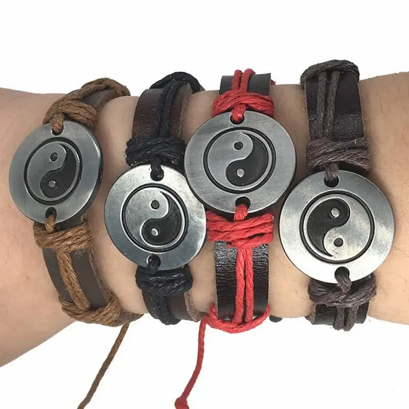 Vintage Amulet Peace Leather Bracelets Chain Unisex Rune Tai Chi Punk 2018 Men Women Charm Yin Yang Jewelry
Vintage Amulet Peace Leather Bracelets Chain Unisex Rune Tai Chi Punk 2018 Men Women Charm Yin Yang Jewelry