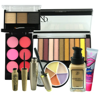 

GORON 8PCS Makeup Set Maquiagem Colorful Eyeshadow Palette Blusher Concealer Black Mascara Eyebrow Powder Eyeliner Kit DJT08SET