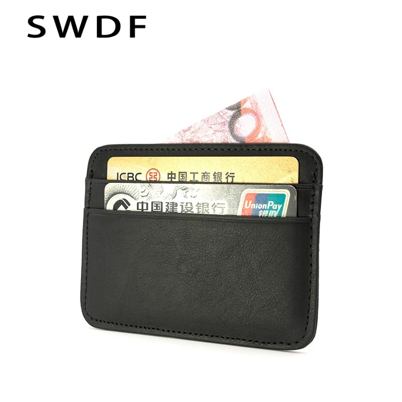 Image 2017 New Vertical Driver card card jacket Women Men Genuine Leather Side open 4 Colors Optional Large capacity crazy Card Holder