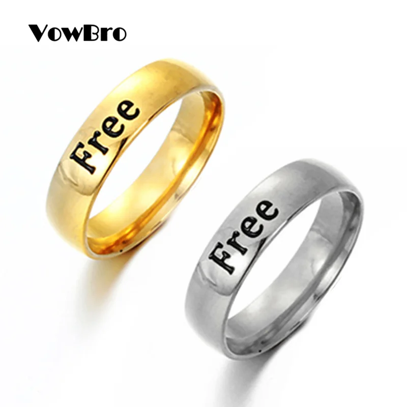 Wowbro кольца для женщин Бесплатная буква кольцо из нержавеющей стали ювелирные