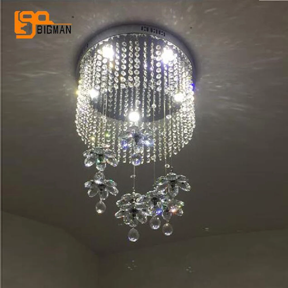 

New item modern crystal flower chandelier lustres de cristal hallway light fixtures bedroom lamp