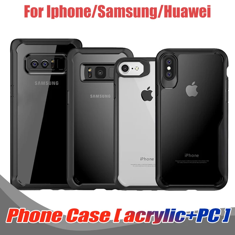 100PCS/Lot For Iphone X 7 8Plus Hybrid Soft TPU Bumper+Clear PC Back Cover phone case For Samsung S8 S9 plus For Huawei P20 lite
100PCS/Lot For Iphone X 7 8Plus Hybrid Soft TPU Bumper+Clear PC Back Cover phone case For Samsung S8 S9 plus For Huawei P20 lite