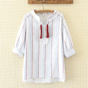 Plus Size Women Shirt Female O-neck Half Sleeve Loose Summer Blouse Striped Embroidery Tops
Plus Size Women Shirt Female O-neck Half Sleeve Loose Summer Blouse Striped Embroidery Tops
