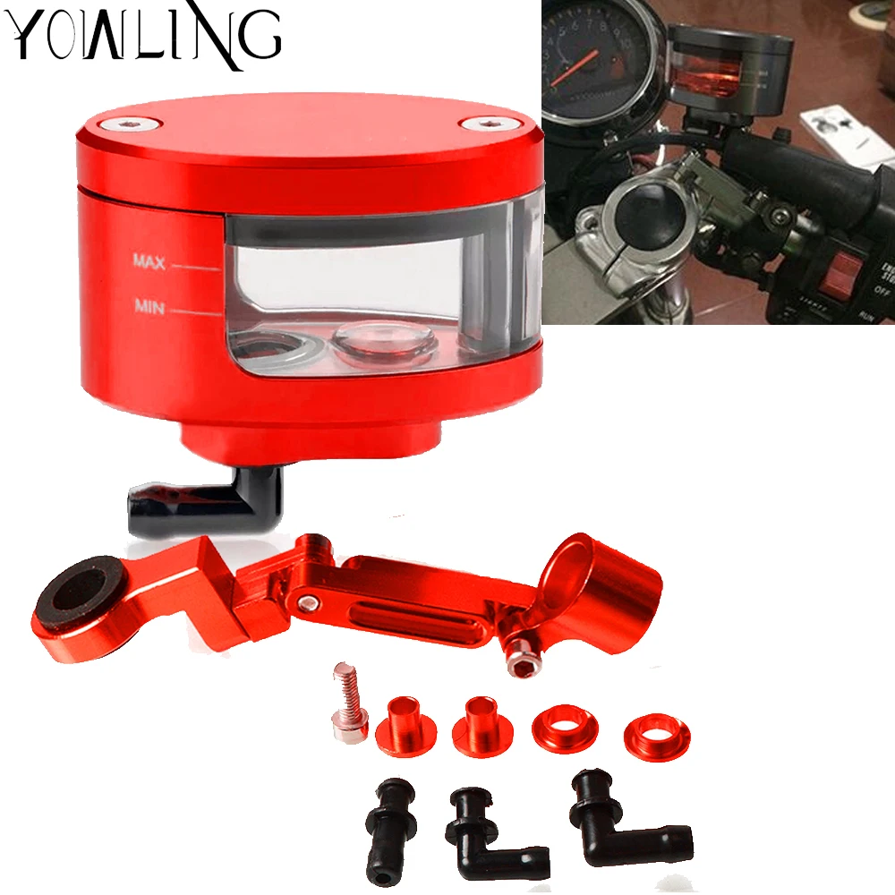 Universal Motorcycle Brake Fluid Reservoir Oil Tank with mounting kit For Honda CB1000R CB1100 CB599 / CB600 HORNET CB600F
Universal Motorcycle Brake Fluid Reservoir Oil Tank with mounting kit For Honda CB1000R CB1100 CB599 / CB600 HORNET CB600F