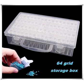 New 64Pcs Box Diamond Embroidery Diamond Painting Tools ! transparent plastic storage box, 64 Grid jewelry Drill Storage Box
New 64Pcs Box Diamond Embroidery Diamond Painting Tools ! transparent plastic storage box, 64 Grid jewelry Drill Storage Box