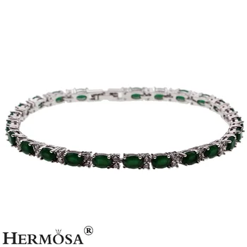 Hermosa Jewelry Classic Green Tennis Bracelet Silver Color Bracelets 7-8 inch QA45
Hermosa Jewelry Classic Green Tennis Bracelet Silver Color Bracelets 7-8 inch QA45