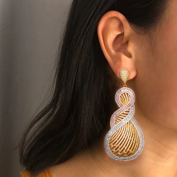 SisCathy Trendy Long Big Statement Earrings For Women Elegant Cubic Zirconia Wedding Engagement Party Indian Earring for Women
SisCathy Trendy Long Big Statement Earrings For Women Elegant Cubic Zirconia Wedding Engagement Party Indian Earring for Women