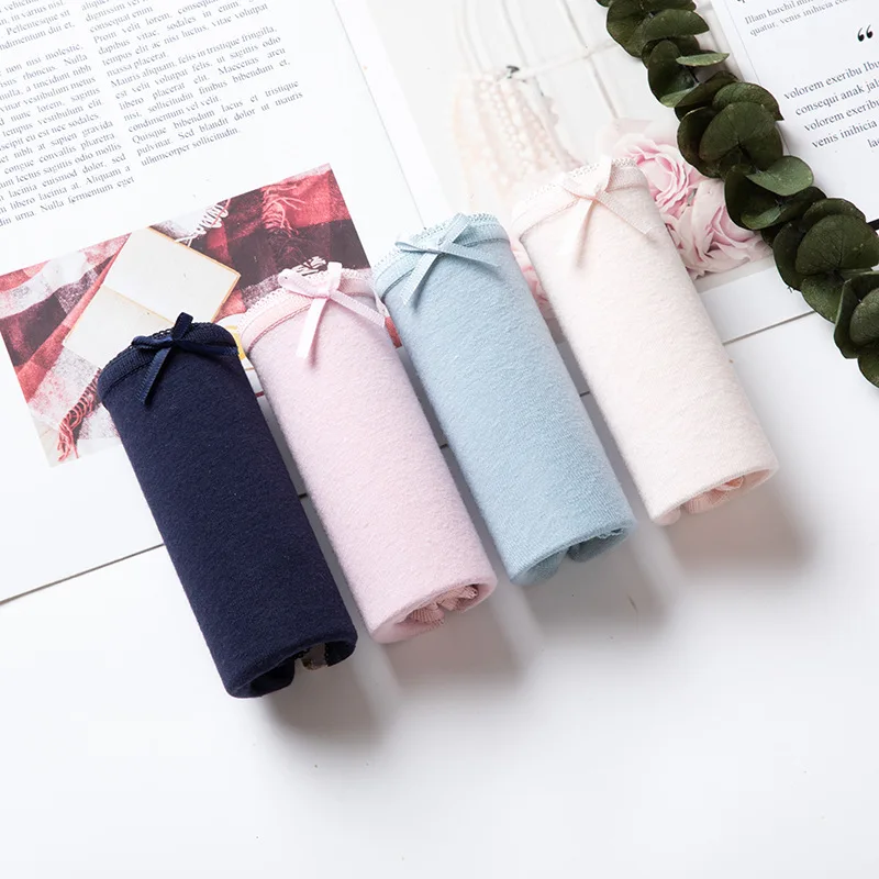 4pcs/lot Solid color Sexy Panties Women Cotton Breathable Underwear Briefs for Female Bow Seamless Low Waist Lingerie Pants
4pcs/lot Solid color Sexy Panties Women Cotton Breathable Underwear Briefs for Female Bow Seamless Low Waist Lingerie Pants