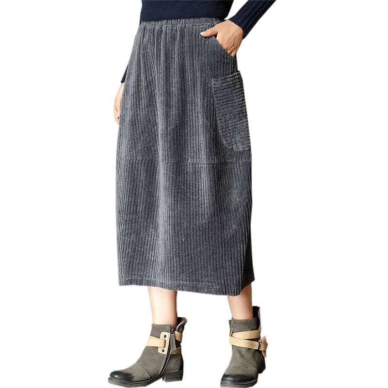 Women Long Corduroy Skirts 2018 New Autumn Winter Vintage A-line Casual High Waist Skirt Female Mid-calf Lantern Skirts FP1537
Women Long Corduroy Skirts 2018 New Autumn Winter Vintage A-line Casual High Waist Skirt Female Mid-calf Lantern Skirts FP1537