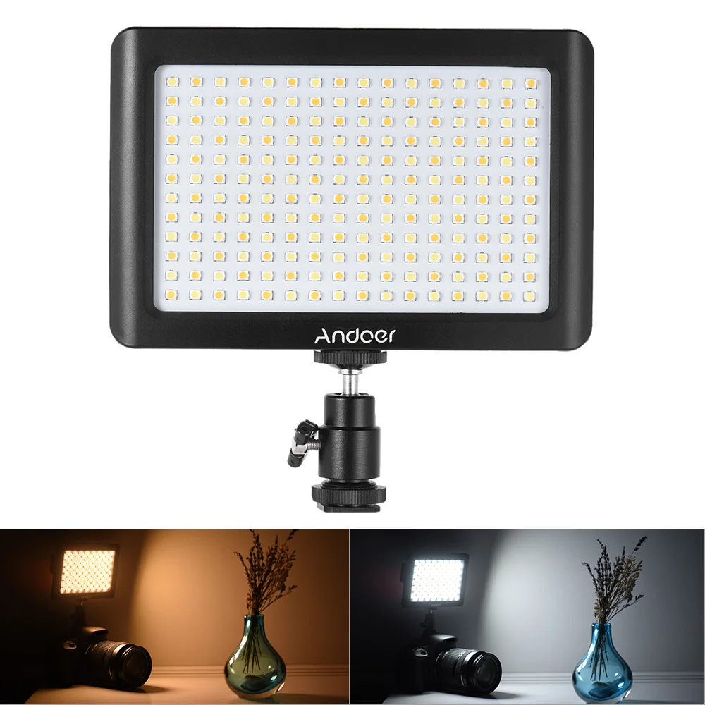 

Andoer Mini Studio Video Photography LED Light Panel Lamp 3200K/6000K 192pcs Beads for Canon Nikon DSLR Camera DV Camcorder