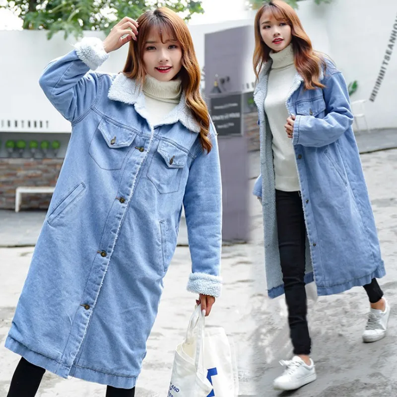 2019 Spring Autumn Winter Fashion women's Denim Jackets Coat Female cotton Jacket Warm fur Jean Jacket Long Outwear Women Cowboy
2019 Spring Autumn Winter Fashion women's Denim Jackets Coat Female cotton Jacket Warm fur Jean Jacket Long Outwear Women Cowboy