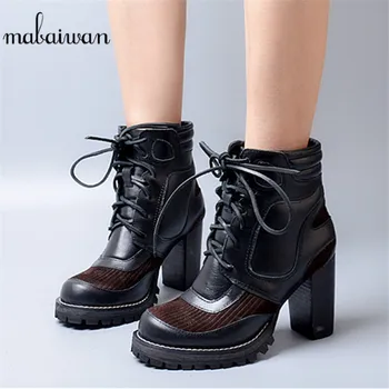 Mabaiwan Fashion Black Women Shoes Handmade Winter Autumn Ankle Boots Genuine Leather Motorcycle Boots Shoes Woman Lace Up Pumps
Mabaiwan Fashion Black Women Shoes Handmade Winter Autumn Ankle Boots Genuine Leather Motorcycle Boots Shoes Woman Lace Up Pumps