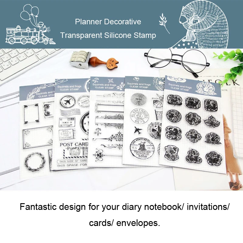 Fromthenon Notebook Decorative Transparent Silicone Stamp clear seal stamps Planner diary book scrapbook DIY Kawaii stationery