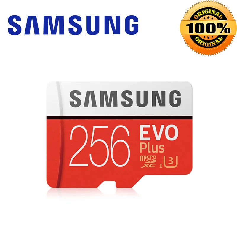 Карта памяти MicroSD SAMSUNG EVO + Micro SD 256 г SDHC 100 МБ/с. Класс Class10 слот для карт C10 UHS-I TF/SD