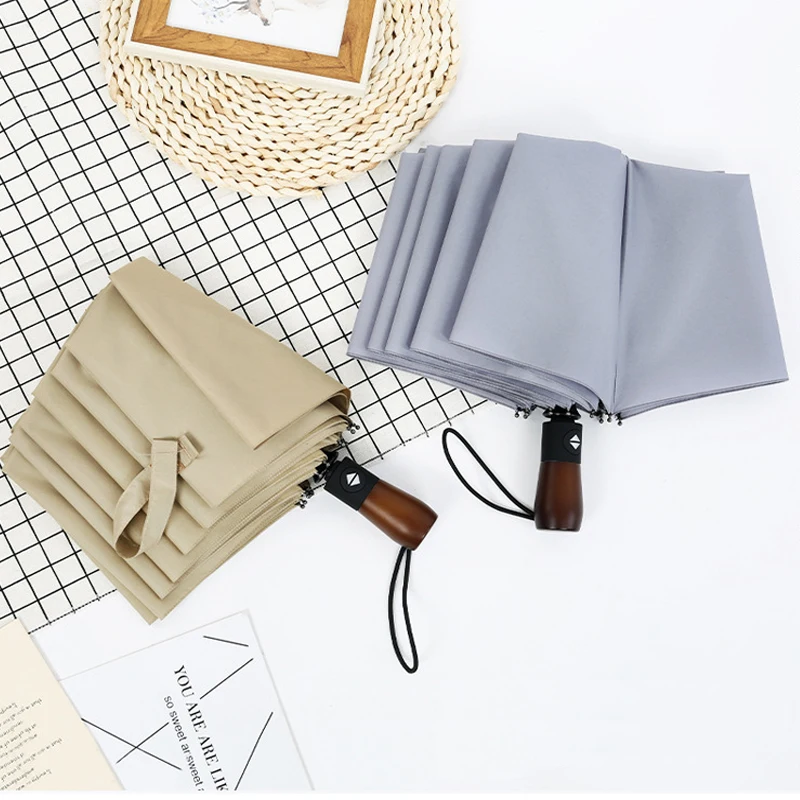 High Quality Automatic Ladies Rainproof Sunscreen Umbrella Creative Folding 10 Bone Wooden Handle Men'S Business Double Umbrella
High Quality Automatic Ladies Rainproof Sunscreen Umbrella Creative Folding 10 Bone Wooden Handle Men'S Business Double Umbrella