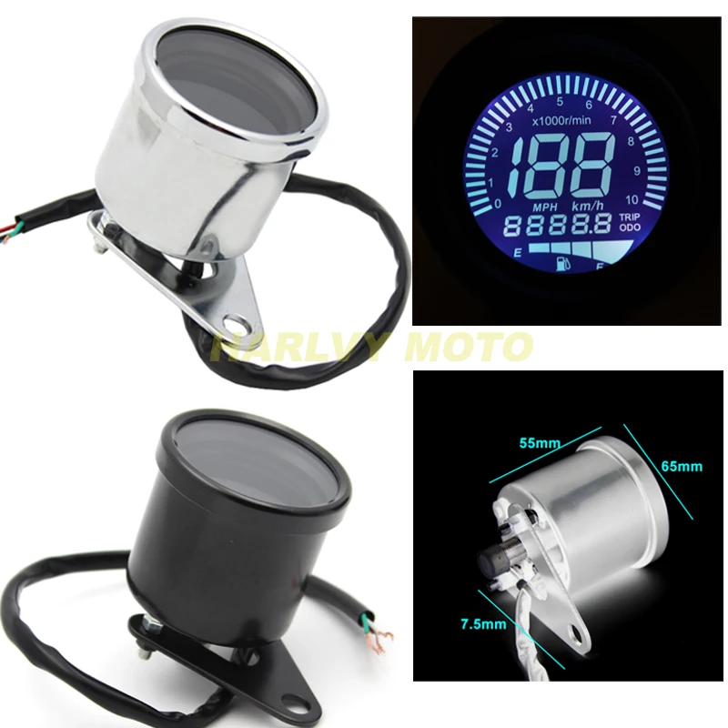 Digital 12V Universal Digital Motorcycle Speedometer Odometer Tachometer Gauge fuel meter LED Indicator
Digital 12V Universal Digital Motorcycle Speedometer Odometer Tachometer Gauge fuel meter LED Indicator