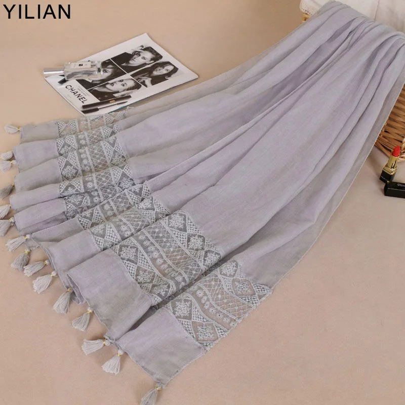 YILIAN Brand Hollow out Elegant Lace Women Scarf with Tassel Solid Fashion Flower Spring&Autumn Hijab scarf Kerchief SC059
YILIAN Brand Hollow out Elegant Lace Women Scarf with Tassel Solid Fashion Flower Spring&Autumn Hijab scarf Kerchief SC059