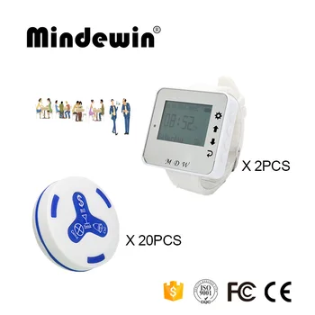 Mindewin Restaurant Server Paging System 2PCS Watch Pager M-W-1 and 20PCS Table Call Button M-K-4
Mindewin Restaurant Server Paging System 2PCS Watch Pager M-W-1 and 20PCS Table Call Button M-K-4