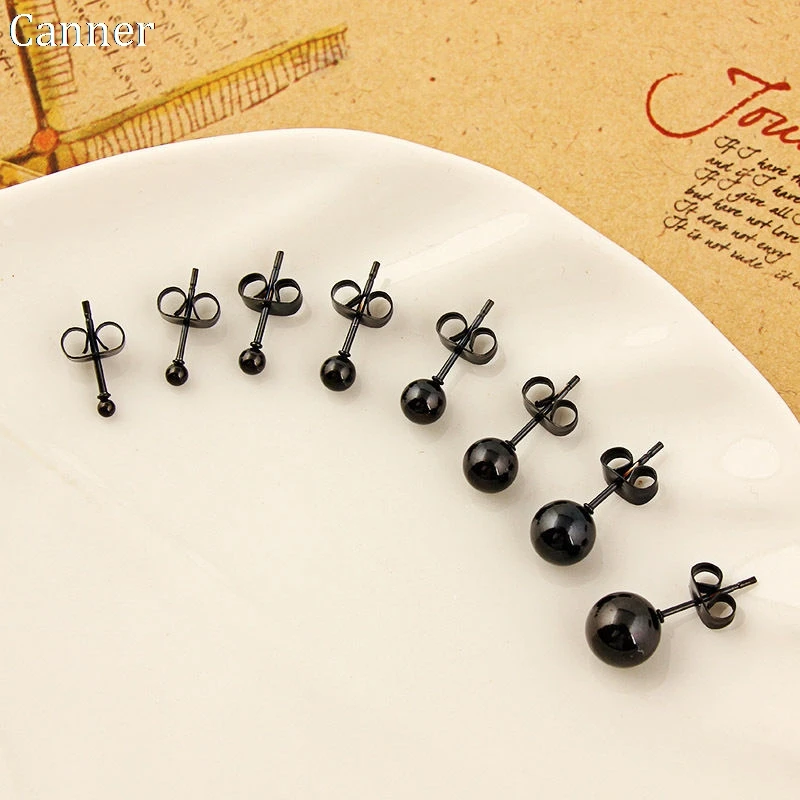 2019 New Fashion Men's Stud Earrings 3 to 10mm Simple Small Ball Ear Studs For Women Stainless Steel Black Hot Sale Girl Gift
2019 New Fashion Men's Stud Earrings 3 to 10mm Simple Small Ball Ear Studs For Women Stainless Steel Black Hot Sale Girl Gift