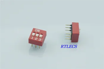 

1000pcs Dip Switches SPST 3 Position 2.54mm 0.100" pitch Through Hole Slide (Standard) Actuator raised DIP switch 3 Way