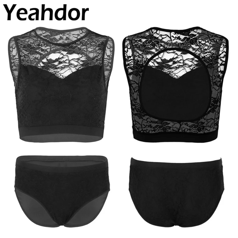 2Pcs Womens Pole Dance Activewear Lace Suits Sleeveless Back Hollow Out Crop Tops with Hot Shorts Underwear for Pole Active
2Pcs Womens Pole Dance Activewear Lace Suits Sleeveless Back Hollow Out Crop Tops with Hot Shorts Underwear for Pole Active