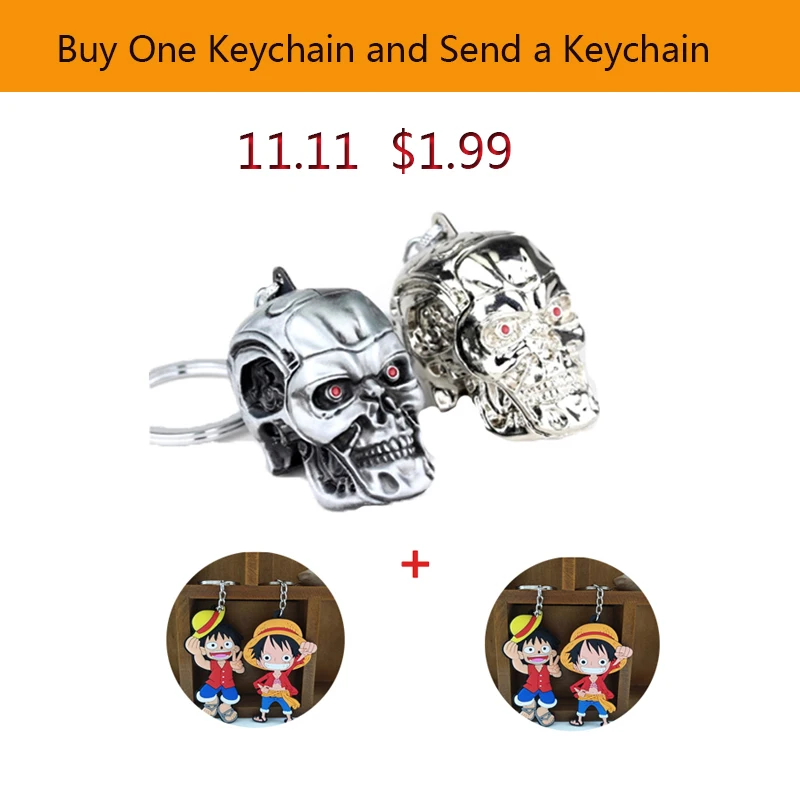 Hot Terminator 3D Skull Red Eyes Keychains High Quality Skeleton Head MetalCar Keyring Pendant For Men Women
Hot Terminator 3D Skull Red Eyes Keychains High Quality Skeleton Head MetalCar Keyring Pendant For Men Women