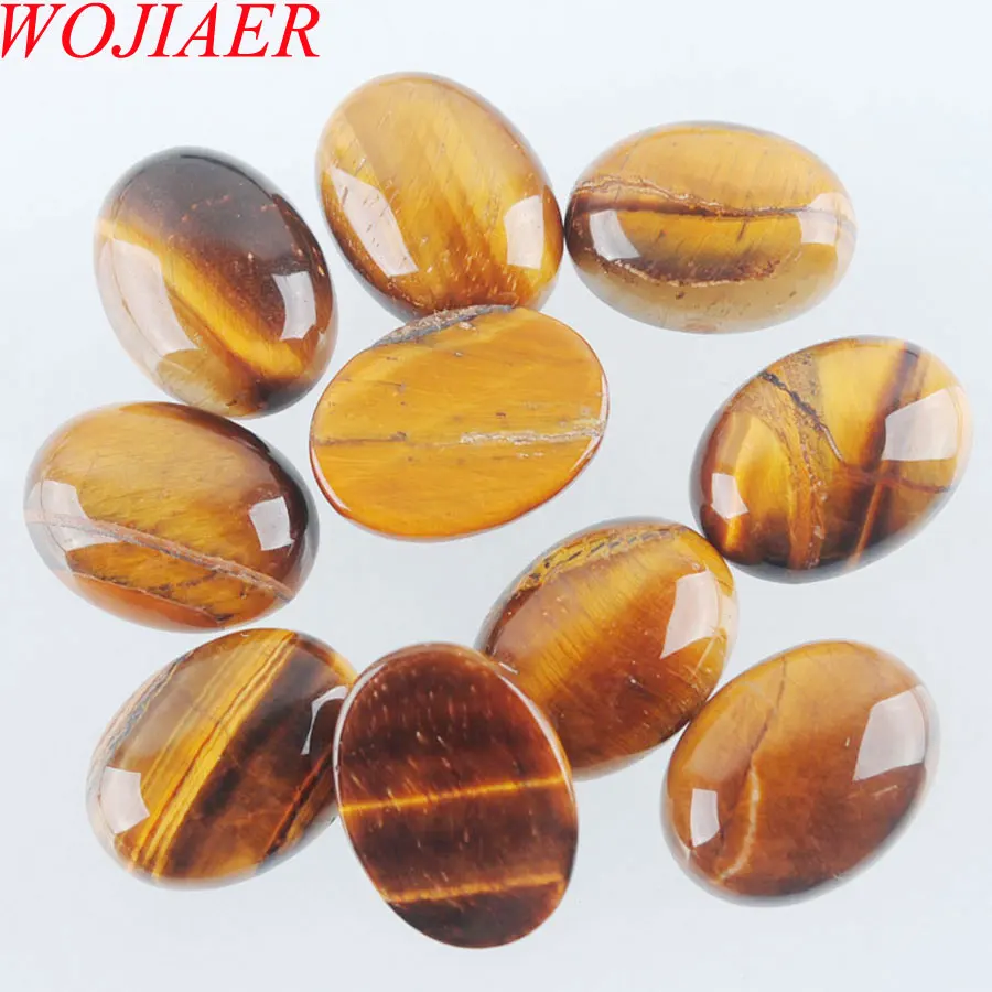 WOJIAER Natural Tiger's Eye Cabochon Beads Oval CAB 15x20mm Semi-precious Stones Fit Handmade Jewelry Women Men 10PCS PU3031
WOJIAER Natural Tiger's Eye Cabochon Beads Oval CAB 15x20mm Semi-precious Stones Fit Handmade Jewelry Women Men 10PCS PU3031