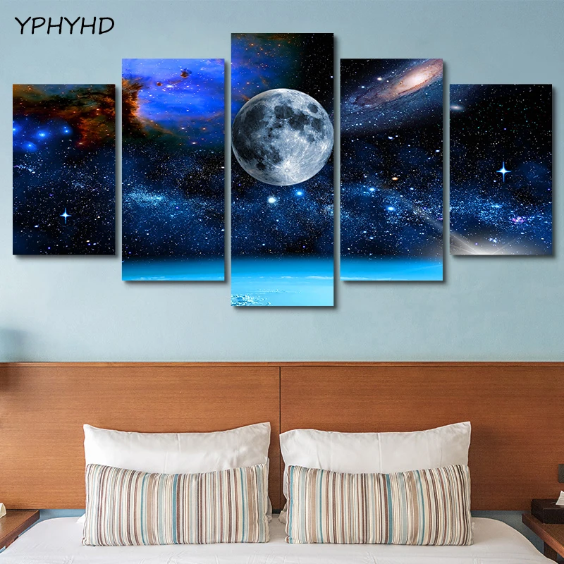 YPHYHD Wall Art HD Prints Pictures 5 Pieces Moon Earth Universe Starry Sky Posters For Living Room Canvas Paintings Home Decor
YPHYHD Wall Art HD Prints Pictures 5 Pieces Moon Earth Universe Starry Sky Posters For Living Room Canvas Paintings Home Decor