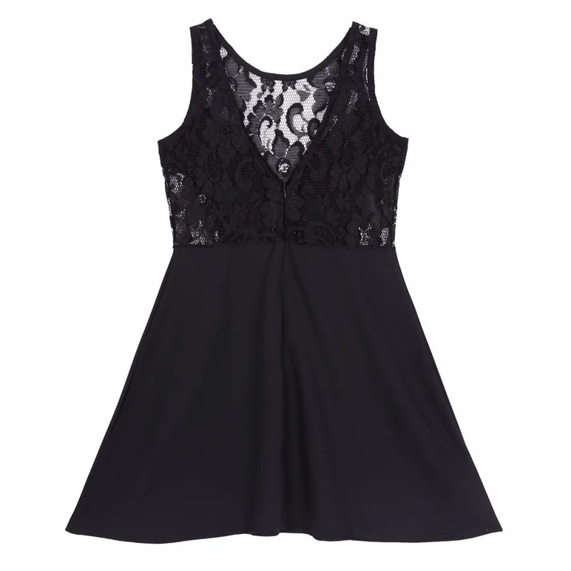Vestidos 2016 Summer Elegant Women Casual Solid Sleeveless Slim Lace Mini Dress Hollow Out Lace Black Dress 5 Vestidos 2016 Summer Elegant Women Casual Solid Sleeveless Slim Lace Mini Dress Hollow Out Lace Black Dress 5