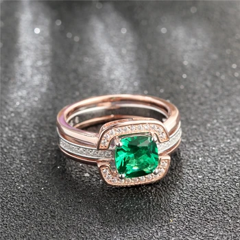 High Quality 925 Sterling Silver Ring Rose Gold Color With Green Stone Party Wedding Ring Women's Fashion Jewelry Bague Femme
High Quality 925 Sterling Silver Ring Rose Gold Color With Green Stone Party Wedding Ring Women's Fashion Jewelry Bague Femme