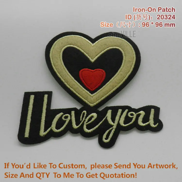 

2016 Time-limited Hot Sale 3d Parches Ropa 20324 I Love You Guaranteed 100% Quality Iron On Patches "accept Customized" Patch