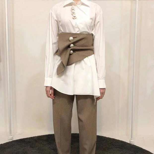 Cakucool Fashion Women Belts Pearl Buttons Pleated Plaids Khaki Belt All-match Female
Cakucool Fashion Women Belts Pearl Buttons Pleated Plaids Khaki Belt All-match Female