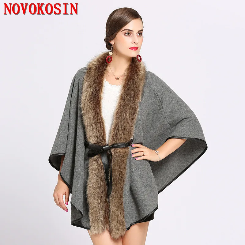 Faux Cashmere Thick Tie Coat Winter Long Faux Raccoon Fur Neck Cardigan Poncho Warm 2018 Women Casual Loose Pashmina
Faux Cashmere Thick Tie Coat Winter Long Faux Raccoon Fur Neck Cardigan Poncho Warm 2018 Women Casual Loose Pashmina