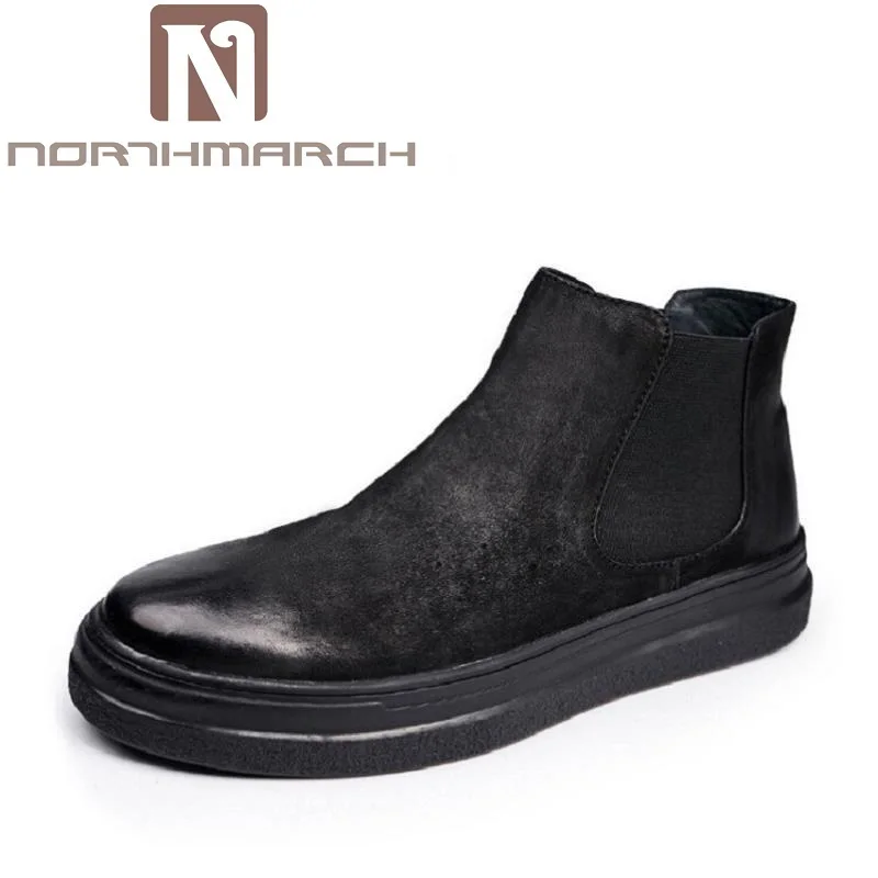 NORTHMARCH New Winter Cowhide Genuine Leather Shoes Men Ankle Boots Leisure Flat Boots Comfortable Men Boots Sapatos Masculino 
NORTHMARCH New Winter Cowhide Genuine Leather Shoes Men Ankle Boots Leisure Flat Boots Comfortable Men Boots Sapatos Masculino
