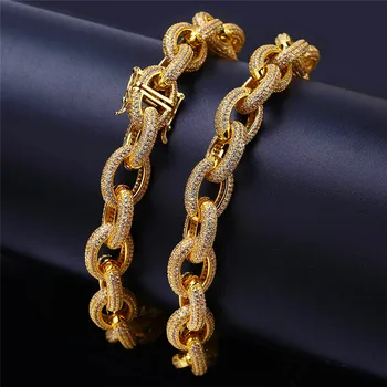 New Arrival Hiphop CZ Bracelets For Women Top Gold Silver Color Plated Luxury Hip Hop Jewelry Mens Twisted Chain Bracelet
New Arrival Hiphop CZ Bracelets For Women Top Gold Silver Color Plated Luxury Hip Hop Jewelry Mens Twisted Chain Bracelet