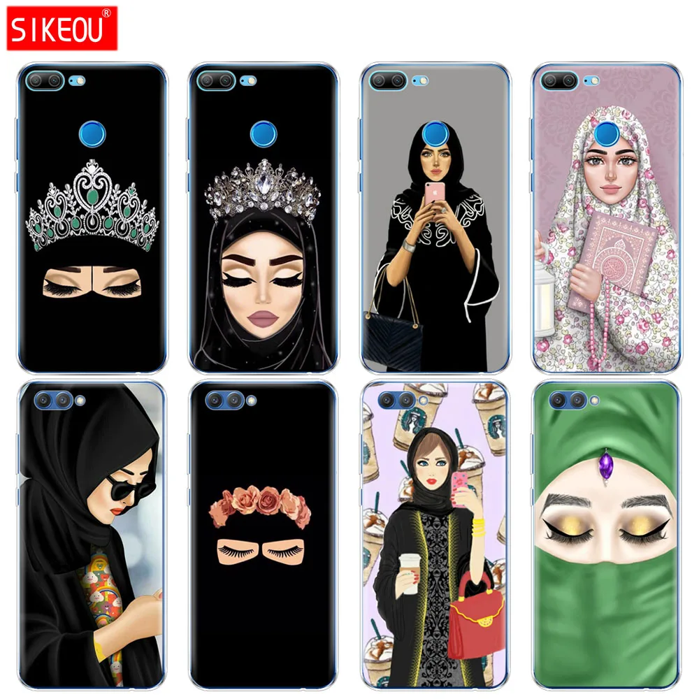 

Silicone Cover phone Case for Huawei Honor 10 V10 3c 4C 5c 5x 4A 6A 6C pro 6X 7X 6 7 8 9 LITE hijab Beautiful Muslim Girls women