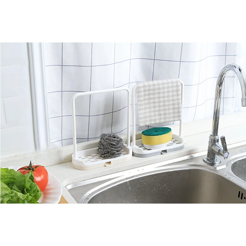 2019 Newest Cloth Hanger Drainer Sink Scourer Rack Holder Soap Dish Cutlery Bathroom Kitchen 2 Colors