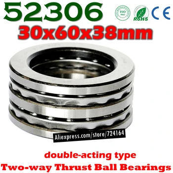 30x60x38 mm Two-way Thrust Ball Bearings 52306 Axial 52306M 38306 Plane 30*60*38 Free shipping Steel or brass cage Wholesale
30x60x38 mm Two-way Thrust Ball Bearings 52306 Axial 52306M 38306 Plane 30*60*38 Free shipping Steel or brass cage Wholesale