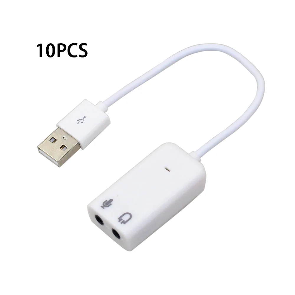 10 шт. внешняя звуковая карта USB 7 1 виртуальный канал с кабелем микрофоном