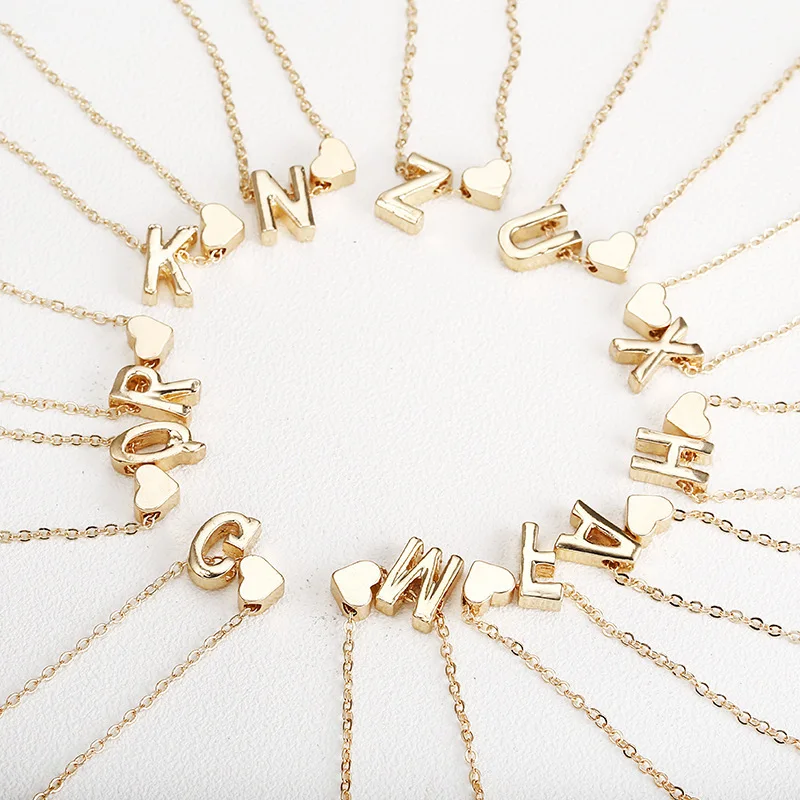 Fashion Tiny Heart Initial Necklace Personalized 26 Letter Necklaces Name Jewelry Women Accessories Friend Lover Couple Gift
Fashion Tiny Heart Initial Necklace Personalized 26 Letter Necklaces Name Jewelry Women Accessories Friend Lover Couple Gift